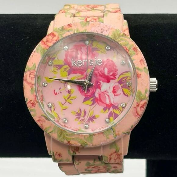 Pink Floral Kensie Watch - Picture 2 of 5